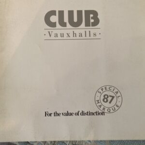 Vauxhall Club Range Brochures