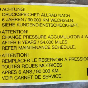 Vauxhall Calibra 4x4 /Cavalier mk3 4x4 LABEL, RESERVOIR (transferbox)